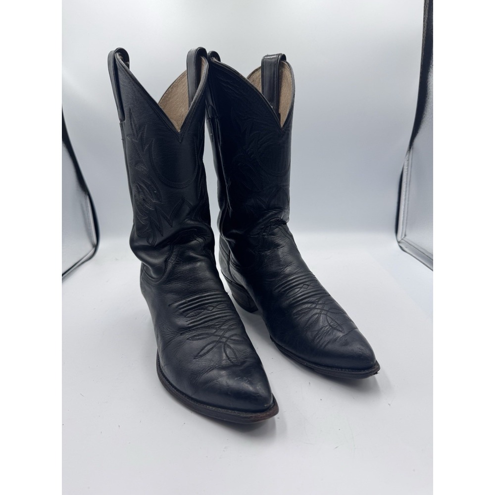 WOMENS JUSTIN COWBOY BLACK BOOTS SIZE 6.5 B